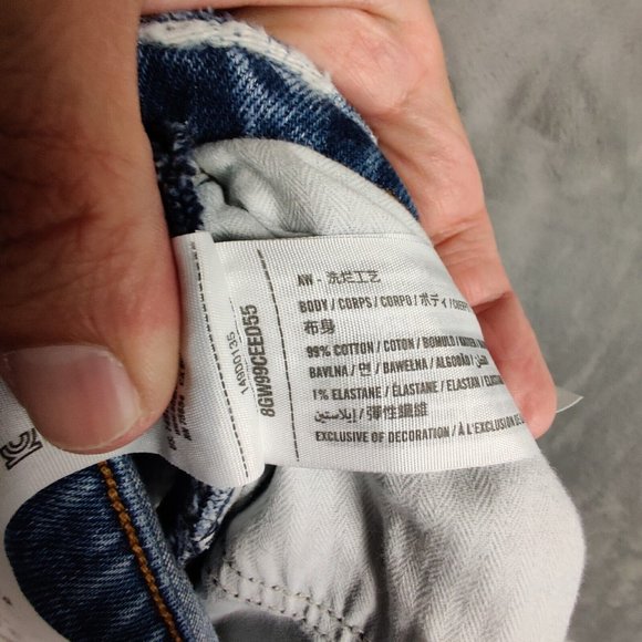 Abercrombie & Fitch Blue Distressed Jean Shorts - Picture 8 of 8